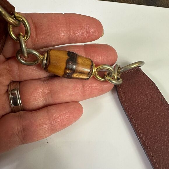 Gucci Bamboo Vintage Belt Brown Leather Size 70 28 - Picture 4 of 7